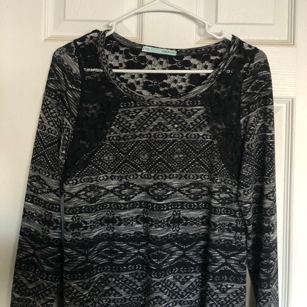 Black Aztec Lace long sleeve